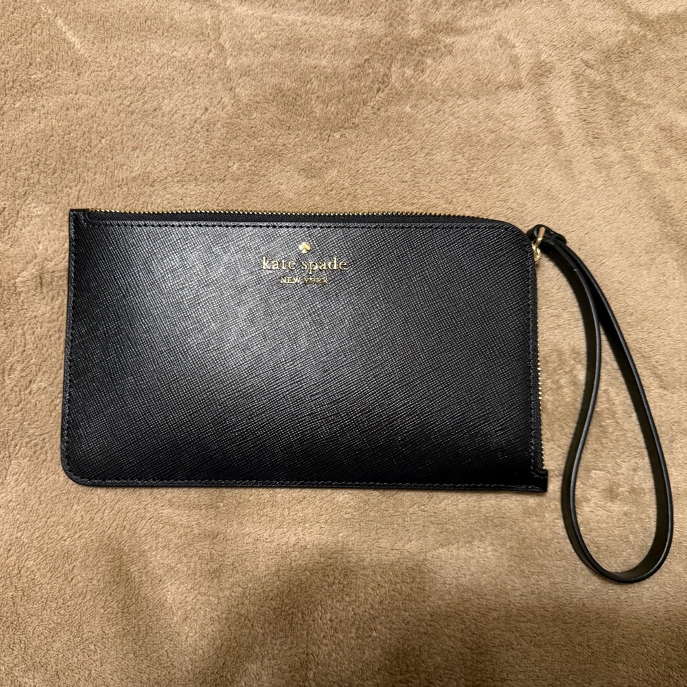 Kate Spade Lucy Black Leather Clutch